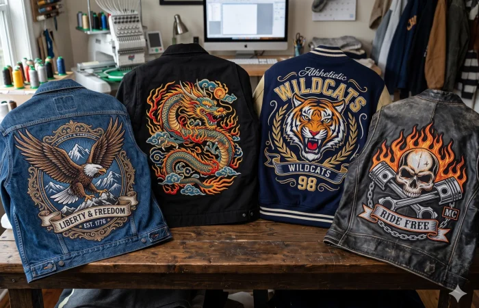 Evergreen Punch Jacket Back Digitizing